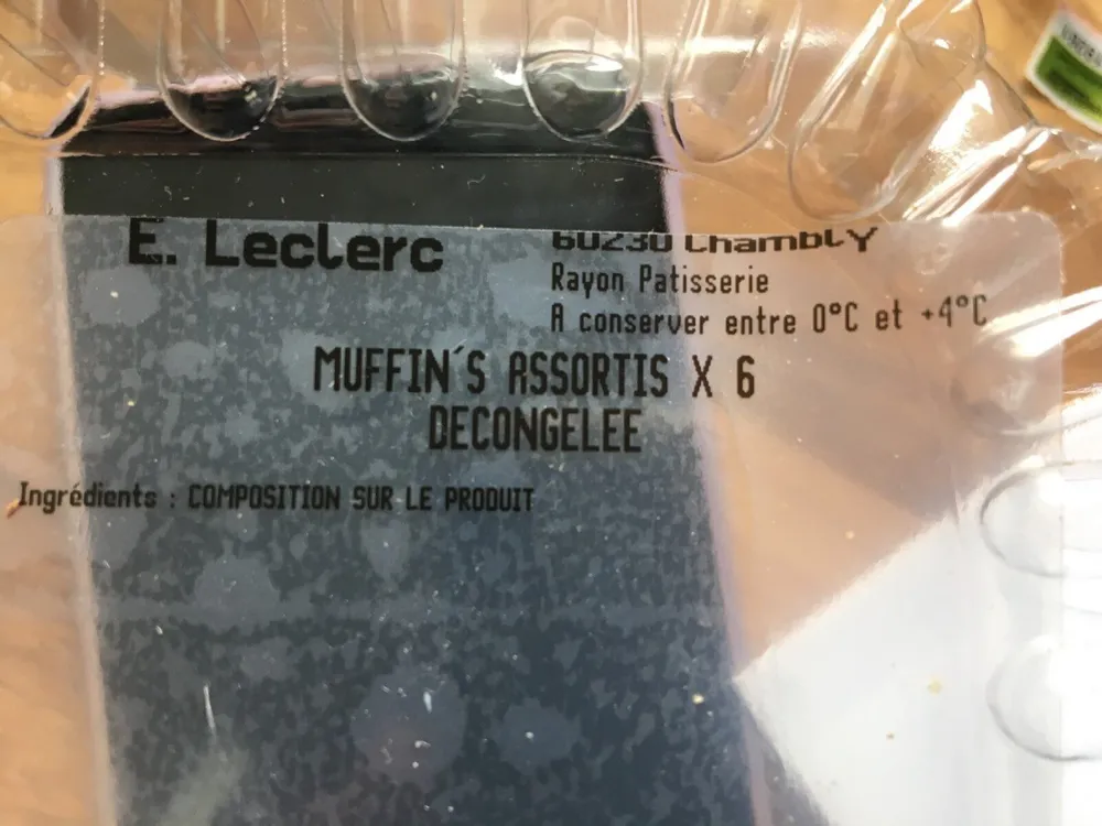 6 muffins assortis aux éclats de chocolat