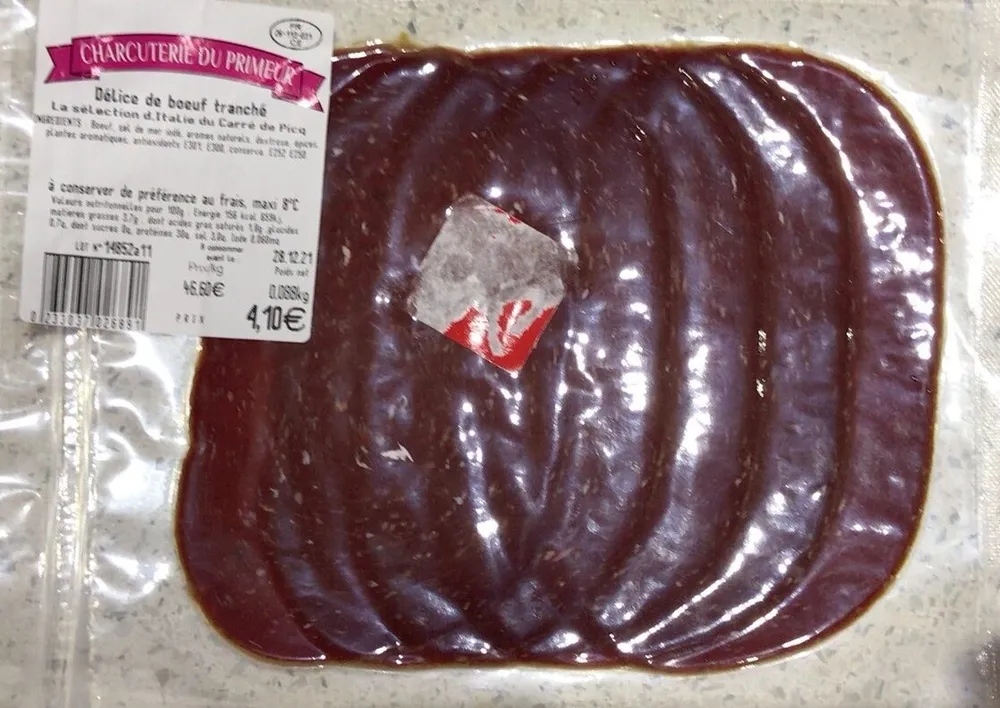 Délice de bœuf tranché