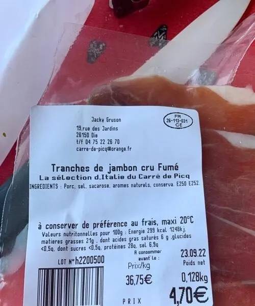 Jambon cru
