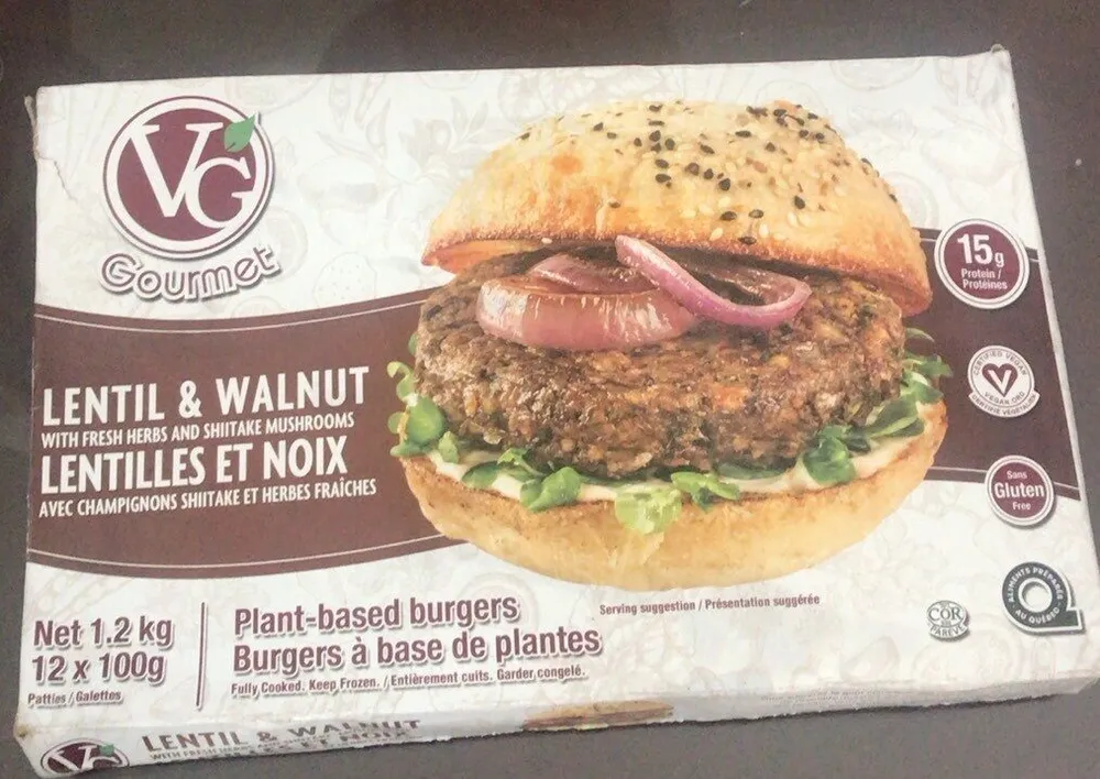 Lentil & walnut plant based burgers