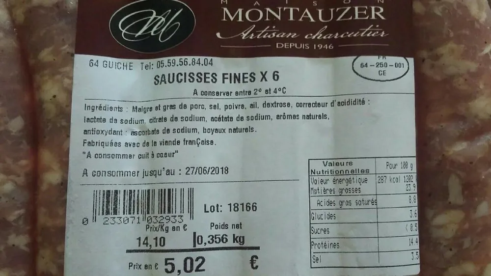 Saucisses fines