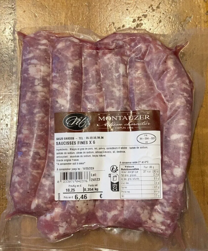 Saucisses fines