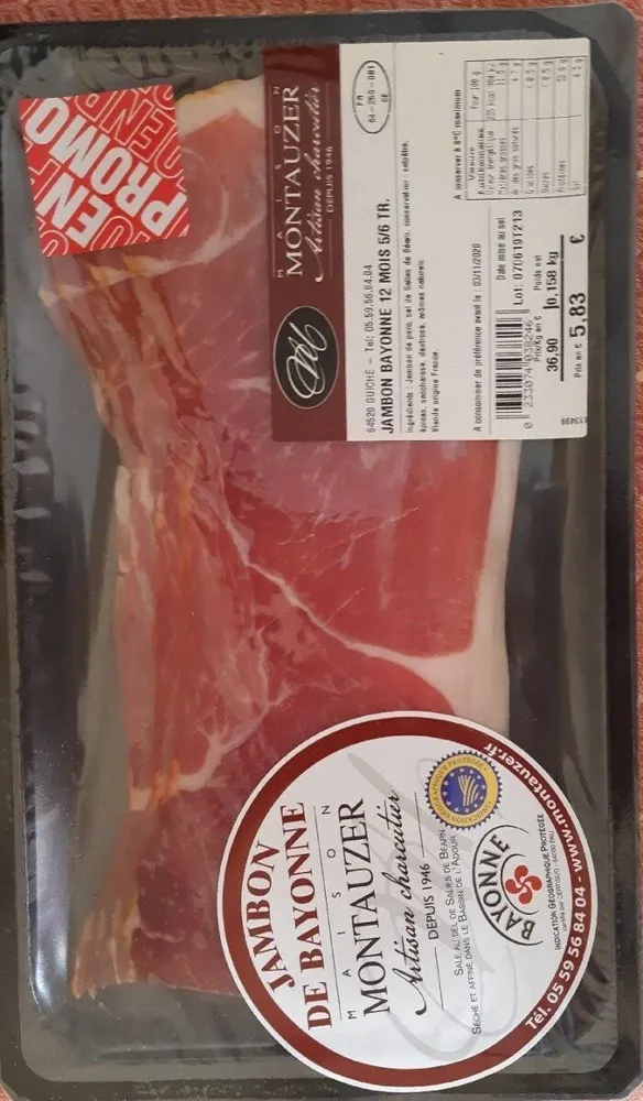 Jambon de Bayonne 12 mois Montauzer