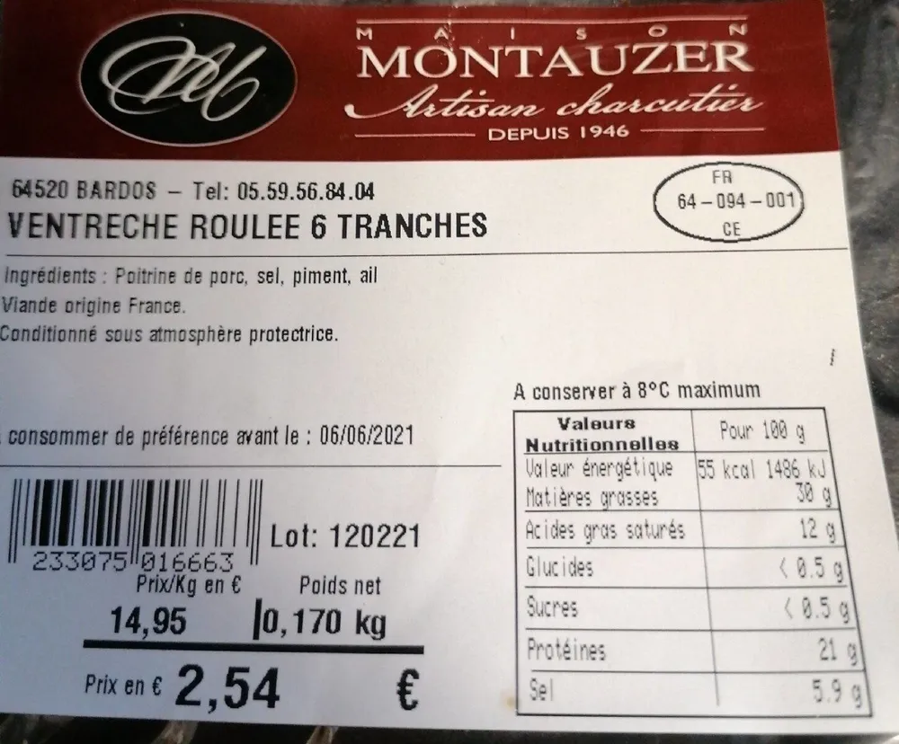 Ventreche roulée