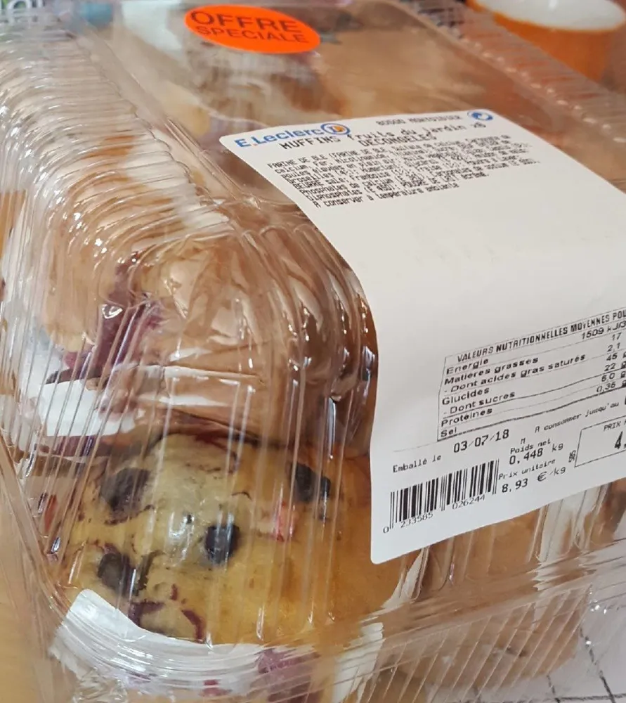 Muffins fruit du jardin x6