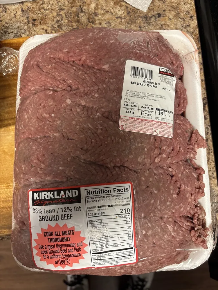 Ground Beef. 88% Lean 13% Fat