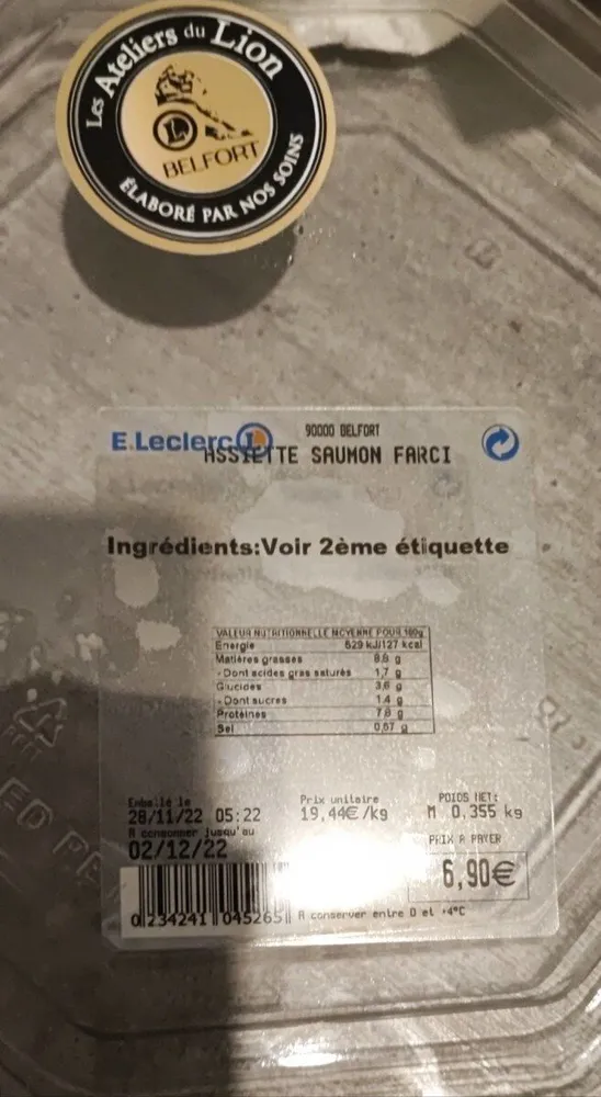 Assiette saumon farci