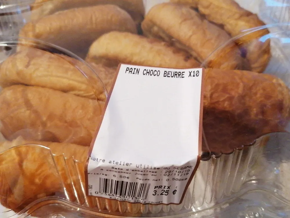 Pain chocolat au beurre