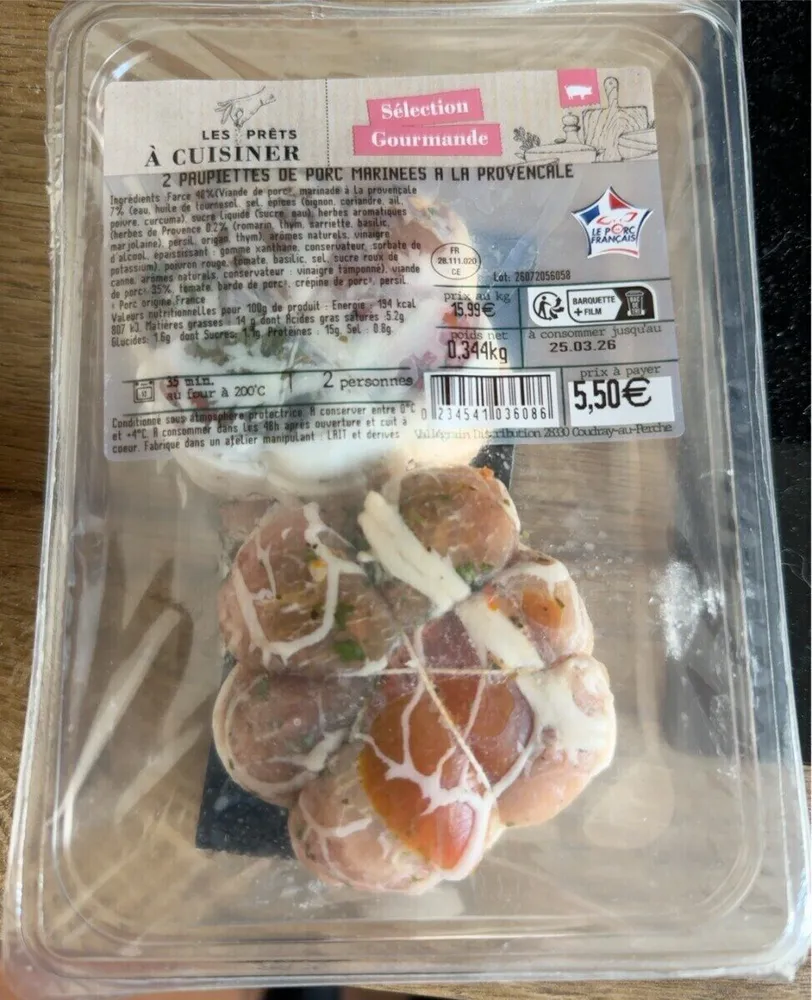 Paupiettes de porc marinées à la procencale