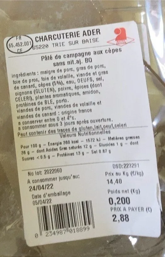 Pâté de campagne aux cèpes