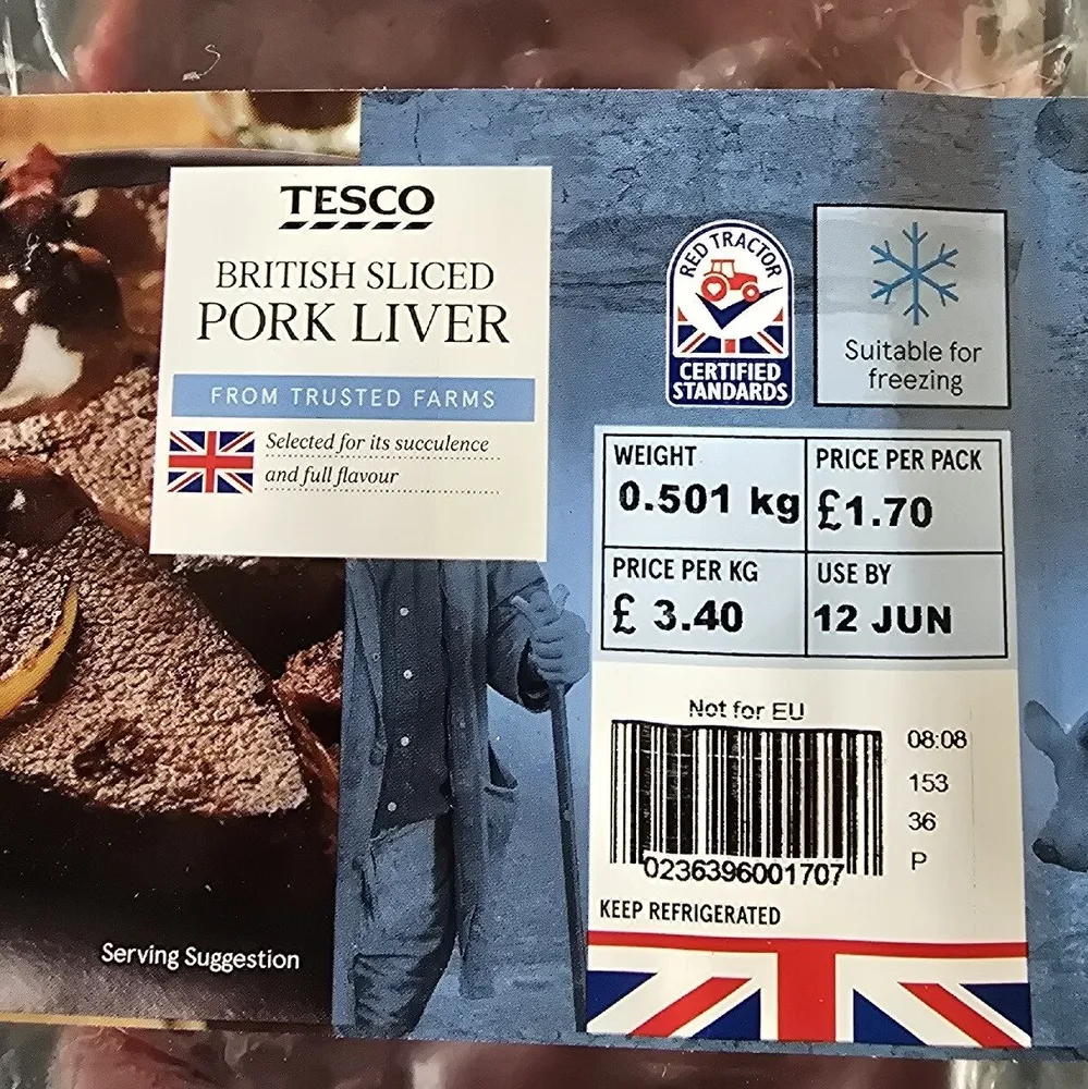 British Sliced Pork Liver