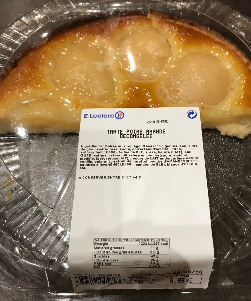 Tarte poire amande