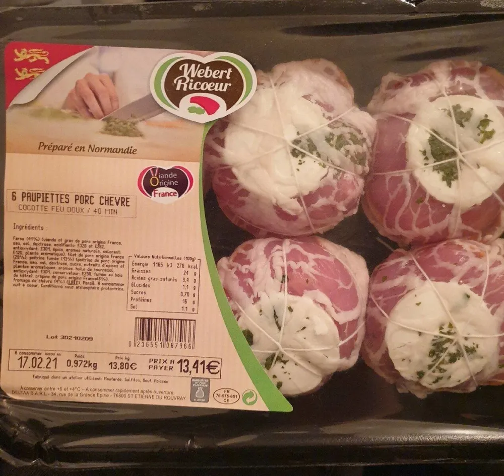 Paupiettes porc chèvre