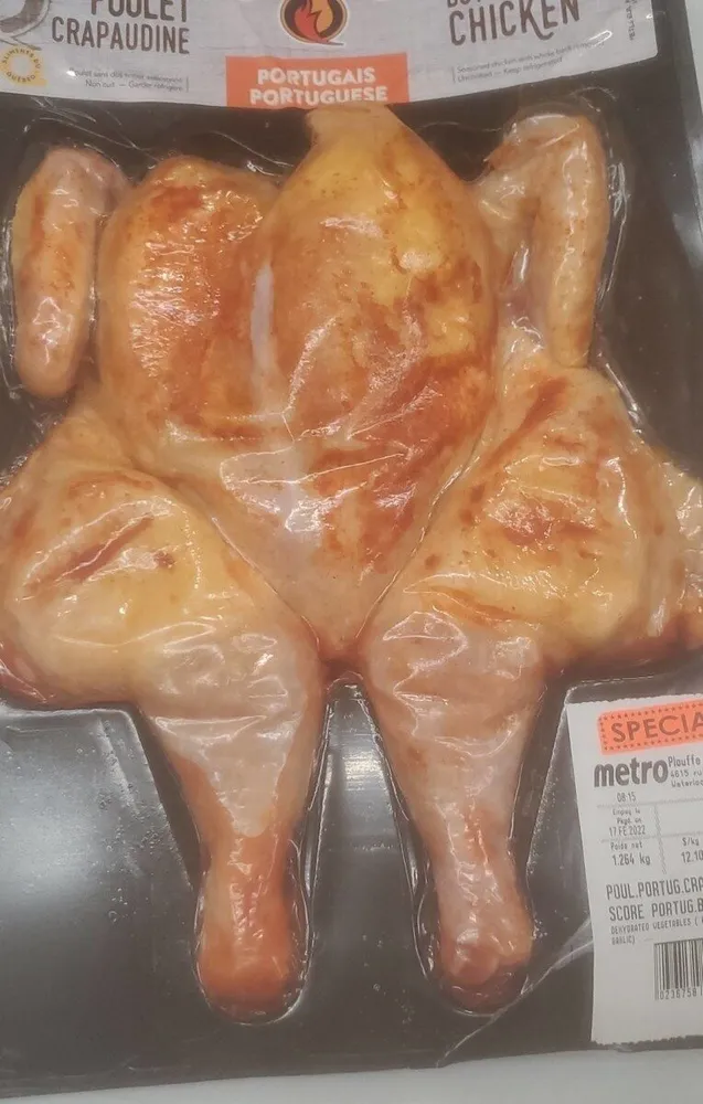 Poulet crapaudine portugais