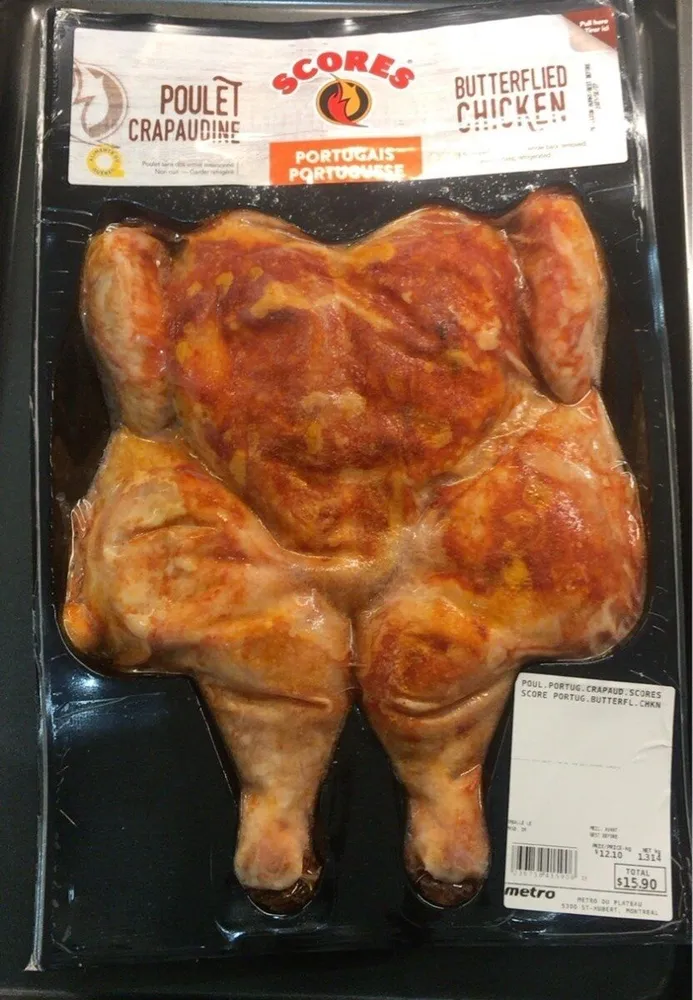 Poulet crapaudine portugais