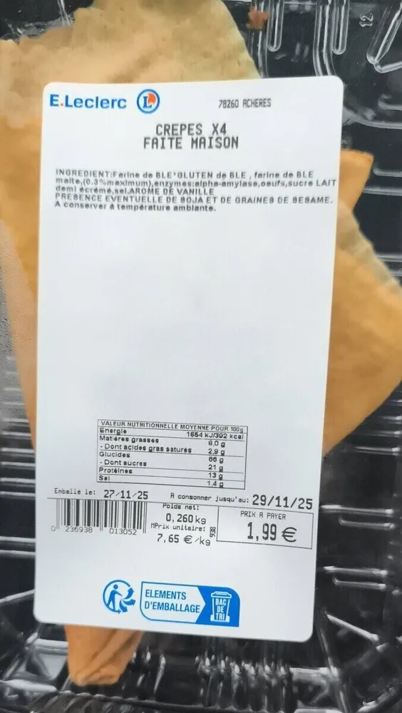 Crêpes faite maison