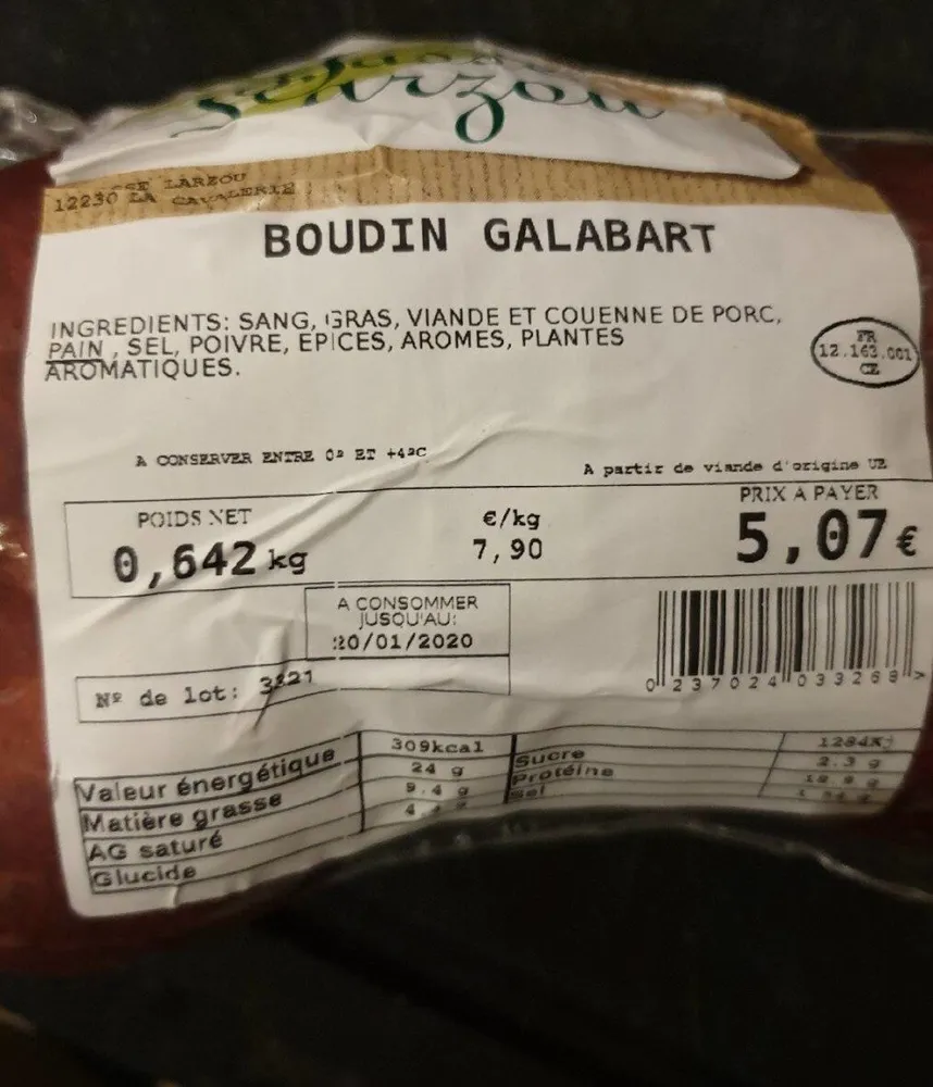 Boudin galabart