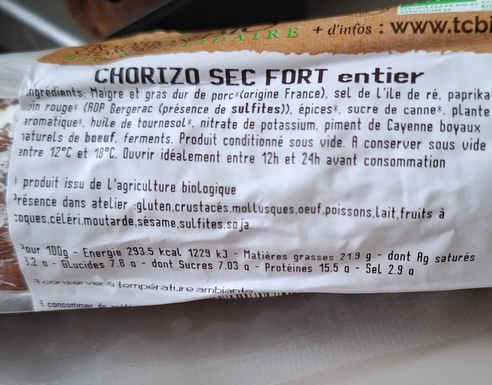 Chorizo sec fort