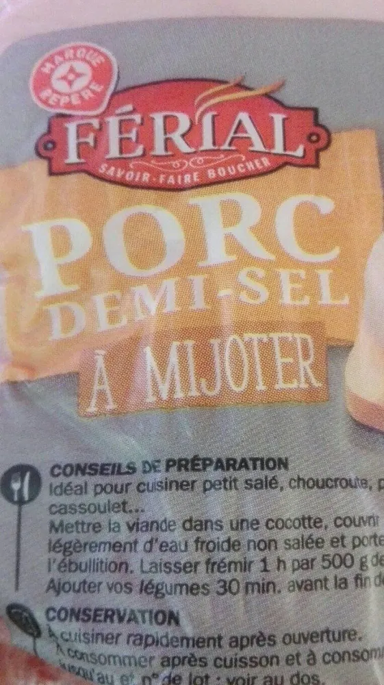 Jarret de porc 1/2 sel