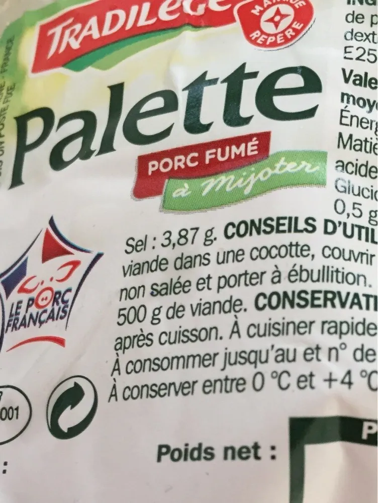 Palette de porc fume