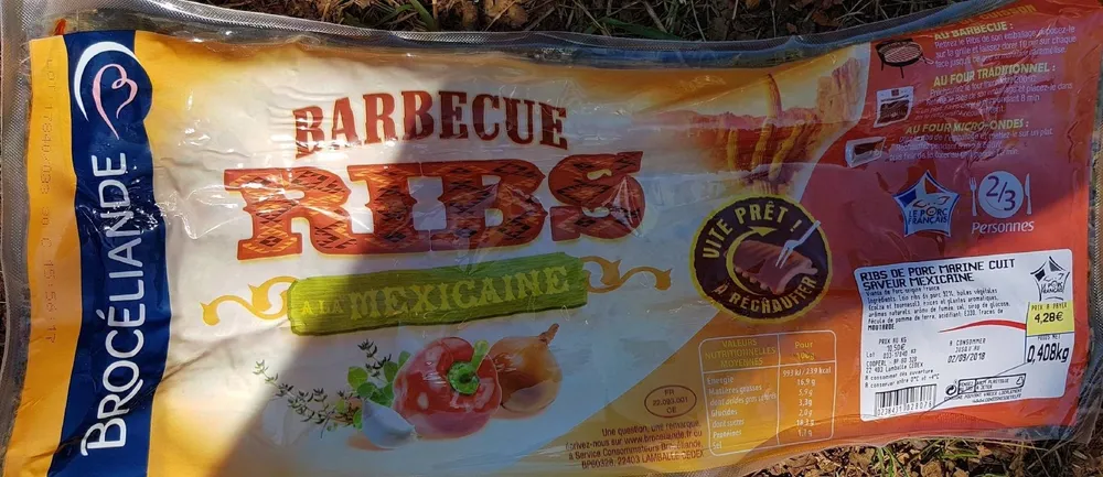 Ribs de porc marine cuit saveur mexicaine