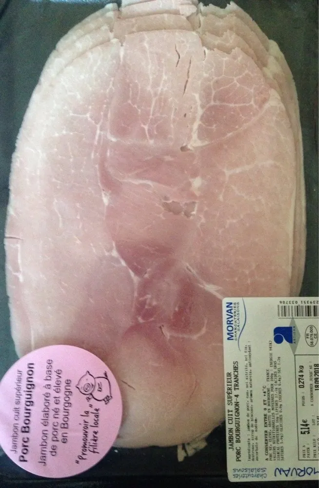 Jambon cuit supérieur Porc bourguignon - 4 tranches