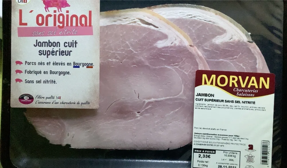 Jambon cuit superieur sans sel nitrite