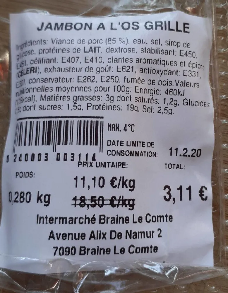 Jambon a l os grillé