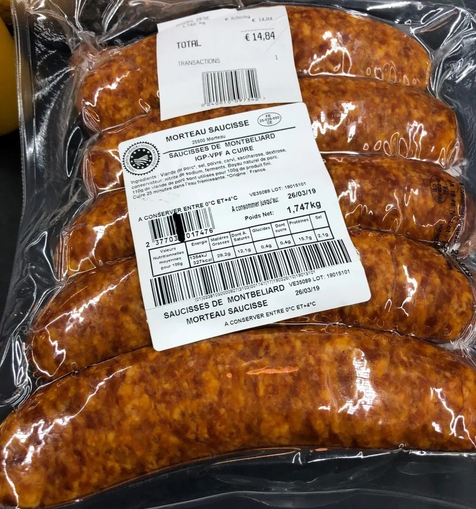 Saucisse de montbeliard