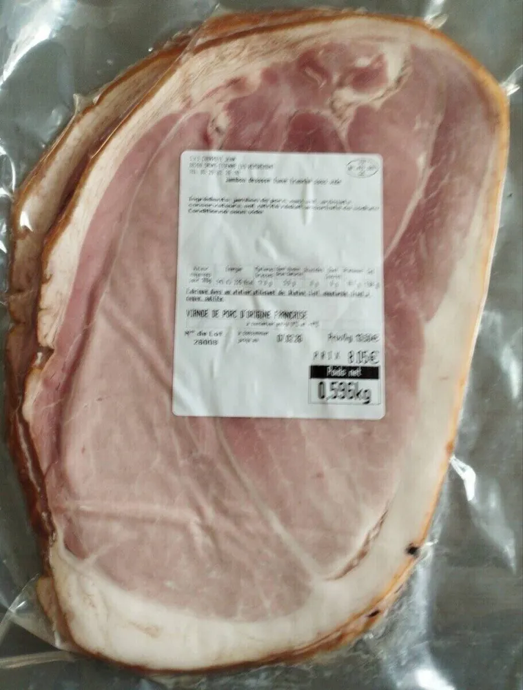 Jambon désossé fumé tranché sous vide