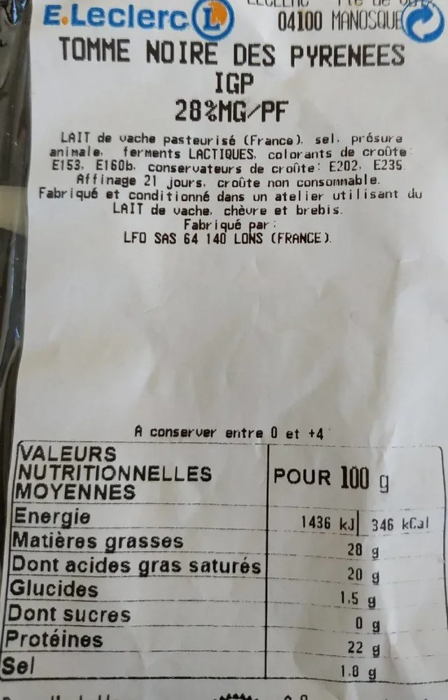Tomme noire des Pyrénées