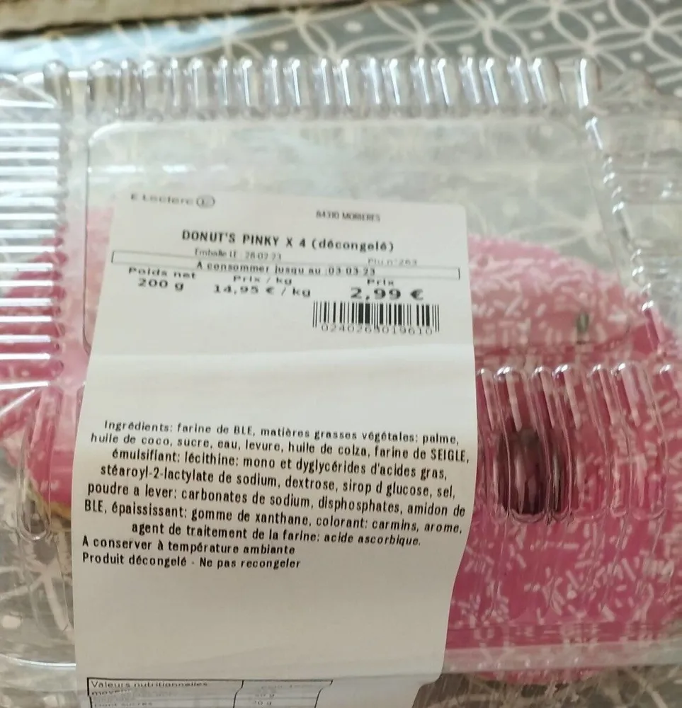 Donut's pinky X 4 décongelé