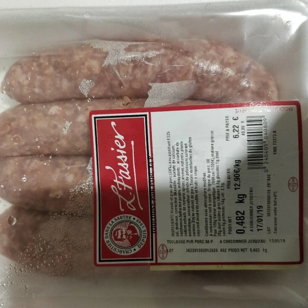 Saucisses de Toulouse pur porc