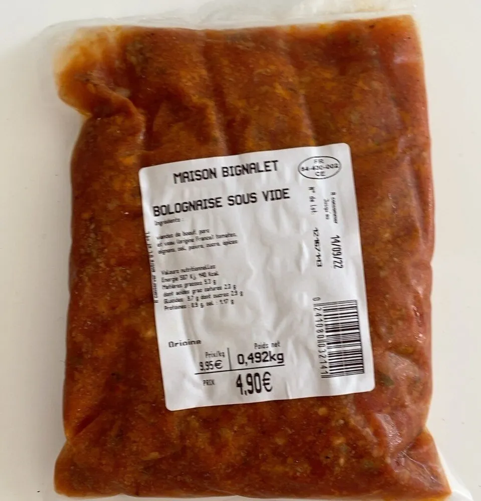 Bolognaise sous vide