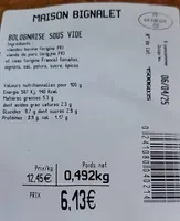 Bolognaise sous vide