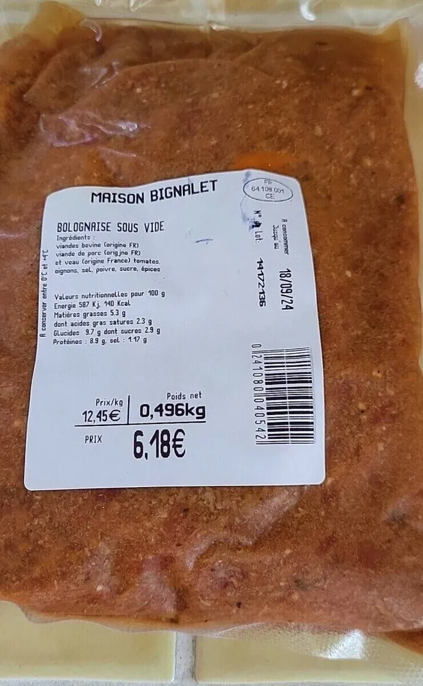 Bolognaise sous vide
