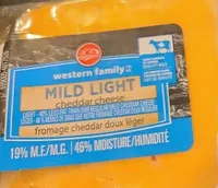Mild light cheddar cheese 19% MF