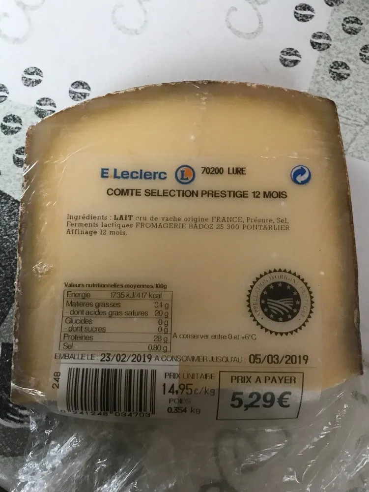 Comte selection prestige 12 mois