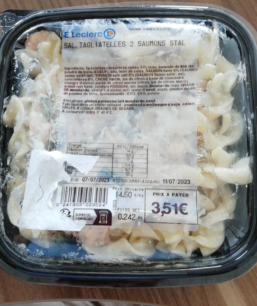 Salade tagliatelles aux deux saumons