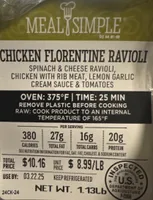 Chicken Florentine ravioli
