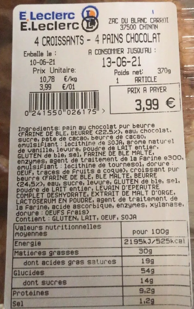Croissants et Pains au chocolats