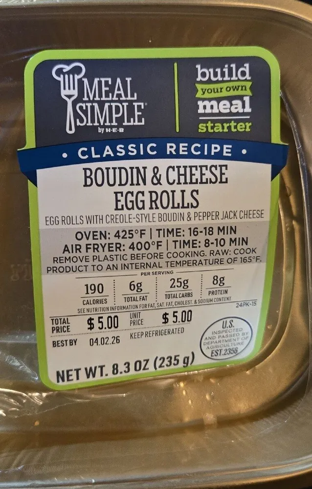 Boudin & Cheese Egg Roll