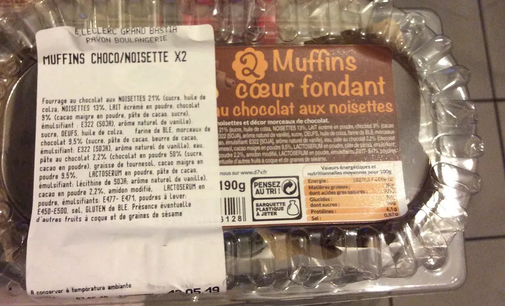 Muffins coeur fondant au chocolat