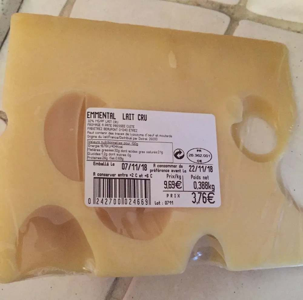 Emmental lait cru