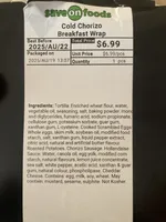 Save-on Chorizo Breakfast Wrap