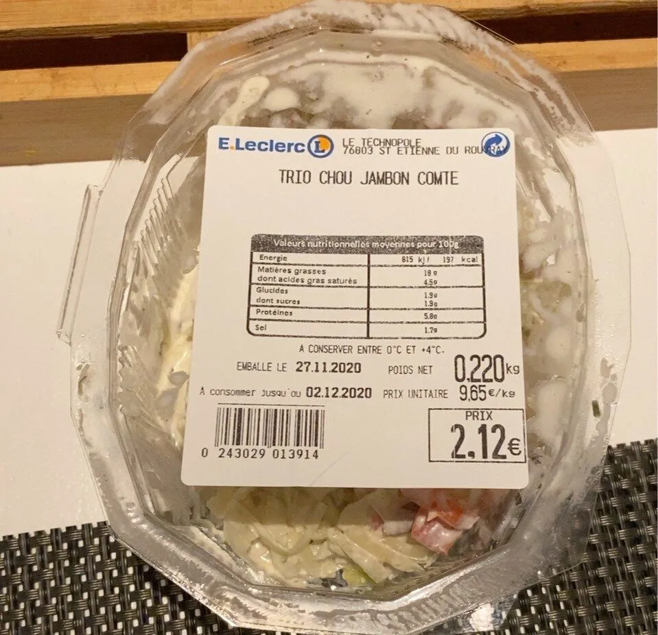 trio chou jambon comte