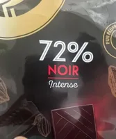 Carré chocolat noir 72% noir intense