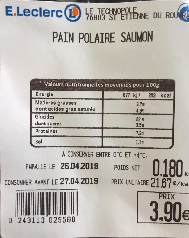 Pain polaire saumon