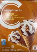Caramel ice cream cones