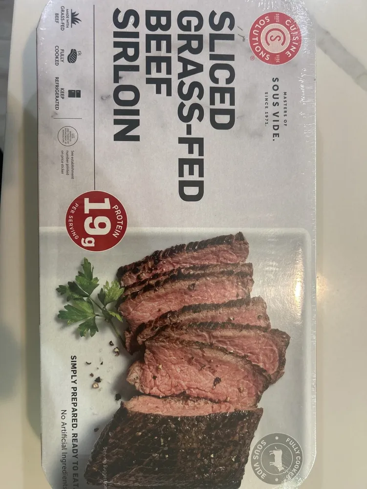 sliced grass fed beef sirloin